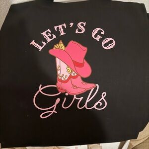 Let’s Go Girls Pink Cowboy Boots Graphic Tote